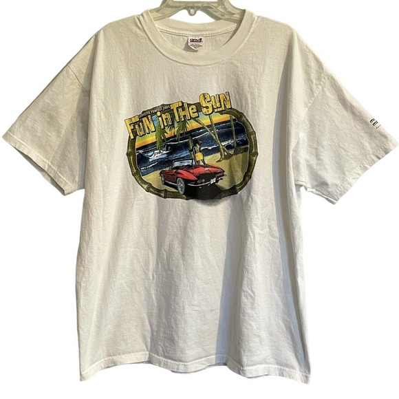 Corvette Other - SOLD 2005 Corvette Fun Fest Mid-American 2 Sided Graphic T Shirt Sz XL White …